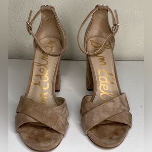 Sam Edelman suede sand color heels size 9.5